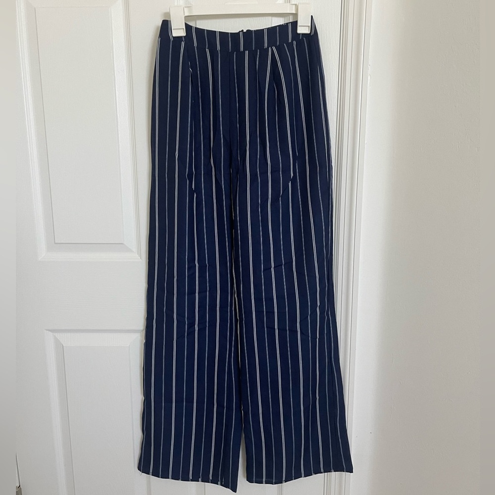 Windsor Navy and White Striped Trousers